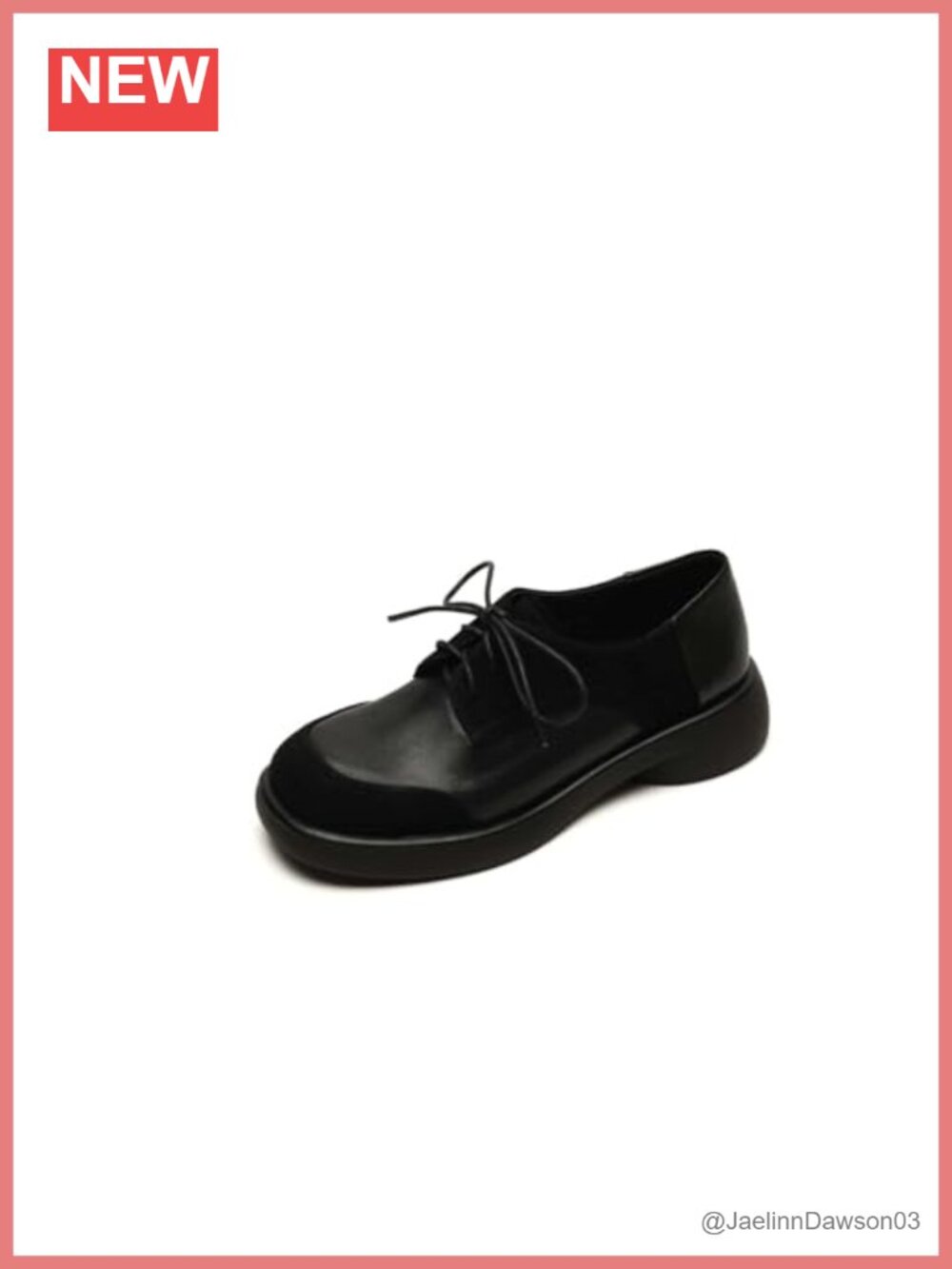 Genuine Leather Patchwork Lace-up Chunky Heel Oxfords